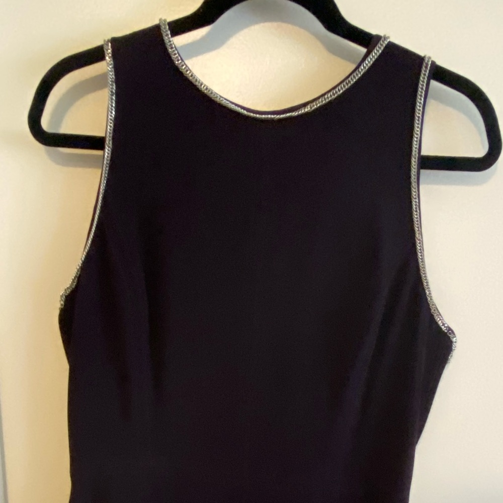 Rebecca Taylor Plum Dress with metal chain trim
